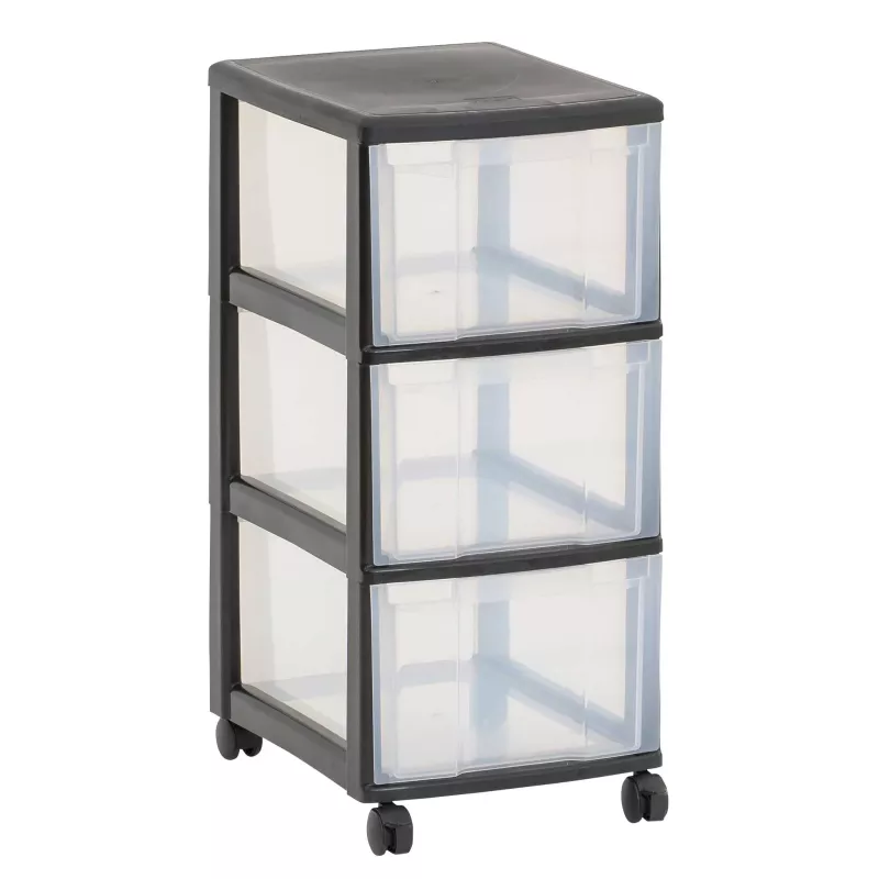 Aufbewahrungsbox, Aufbewahrungsschrank, rollbarer Schubladenschrank, Kunststoffschublade, 3-stufiger Drawer