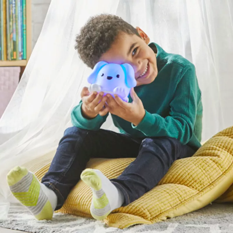 Kind, Plushie, Kinderfigur, LED-Lampe?, Freundlicher Hund?