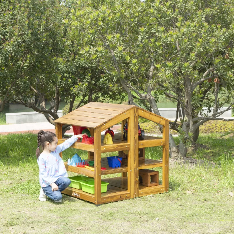 Holzspielhaus, Kinderspielhaus, Spielhaus, Outdoor-Spielset, Holzspielzeug