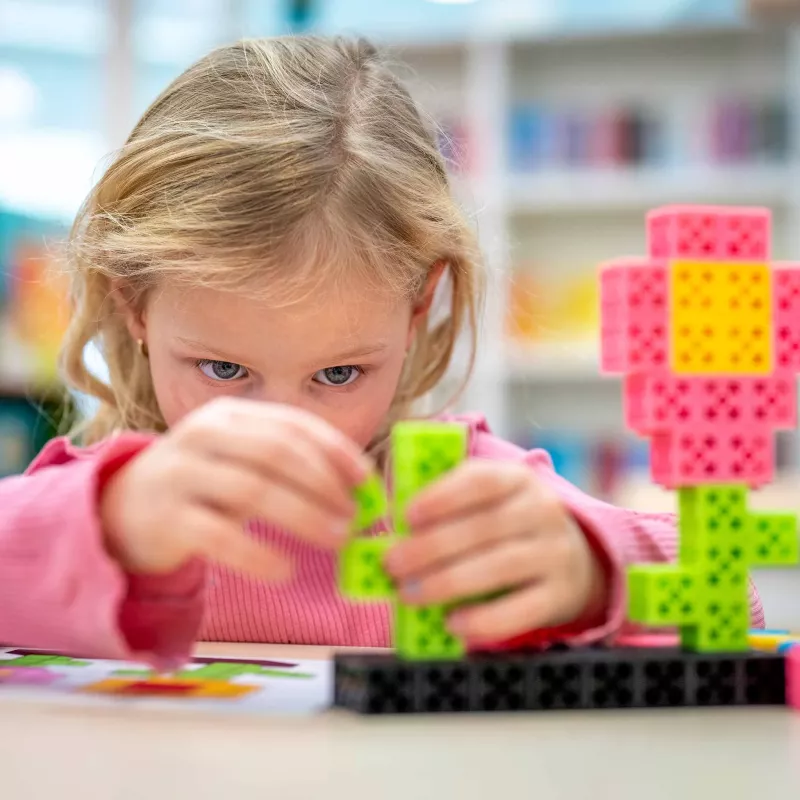 Kinder, Bausteine, Konstruktionsspiel, Puzzle, PINK GRÜN BLOCKS