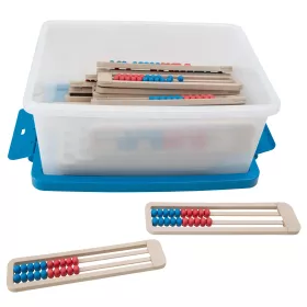 Rechenrahmen aus treeNside-Material, ZR bis 20, Rot/Blau, 24 Stück + Box