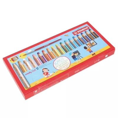 Buntstifte, Wachsmalstifte, Holzstifte, Buntstiftset, 16/18 Farben