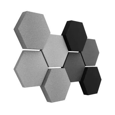 Hexagonenfliesen, Wanddekoration, Grau, Schwarzer Akzent, Geometrisches Muster