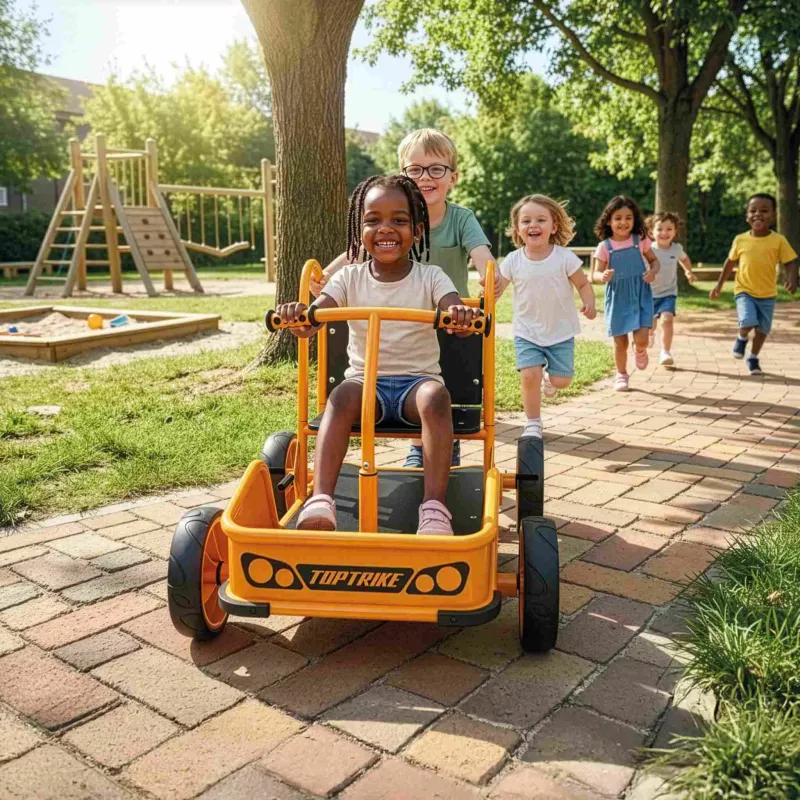 Kinderwagen, Gokart, Orange, Spielplatz, Kinderpark