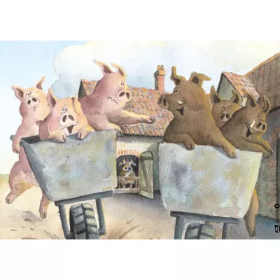 Schweine, Schweinewagen, Tierisch, Bauernhof, Tiergruppe