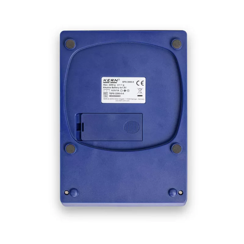 Batterie, Blaue Farbe, Plastikgehäuse, Rückseite, Aufladefach