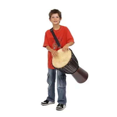 kinder, trommel, bassdrum, rotes-tshirt, tragegurt