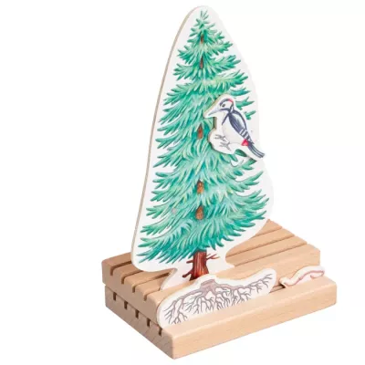 Holzfigur, Weihnachtsdeko, Baum, Stabfigur, Papieraufsteller