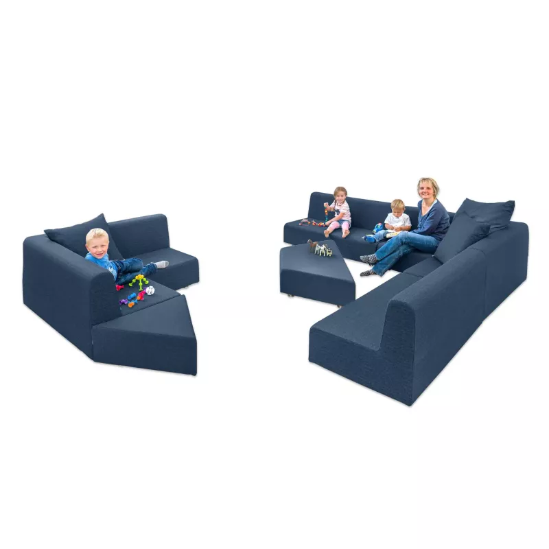 Sofa, Wohnlandschaft, Ecksofa, blau, Kinderfreundlich