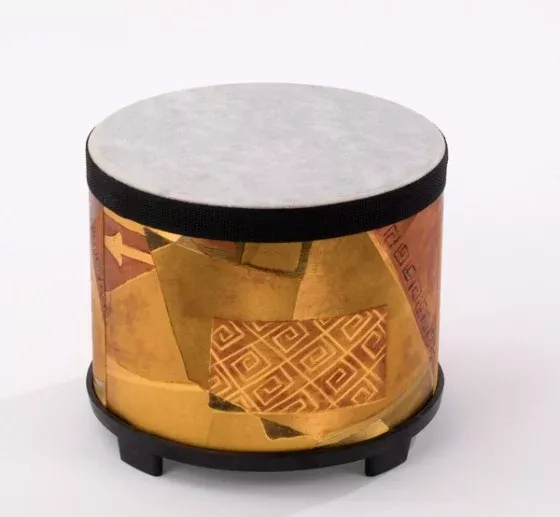 hintecken, trommel, goldfarben, trommelform, cosplay accessory
