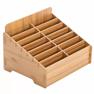 Holzablage, Küchenorganizer, Besteckhalter, Holz, Untersetzer