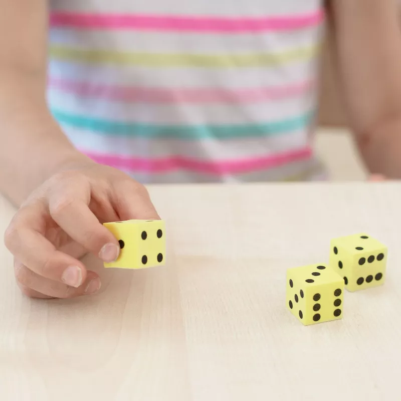 Würfel, Gelb, Gummiwürfel, Spielwürfel, Dots-Pattern
