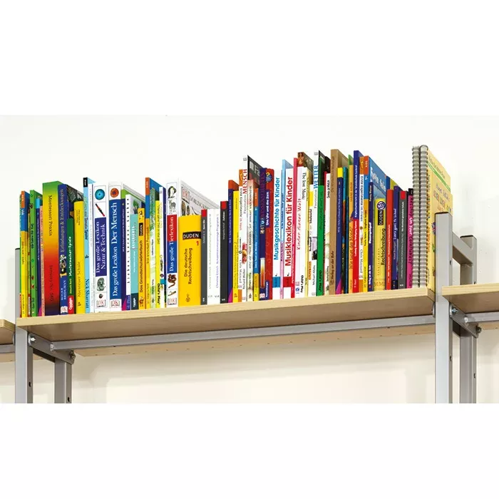 Buchreihe, Bücherregal, Holzbrett, Metallgestell, Kinderbücher