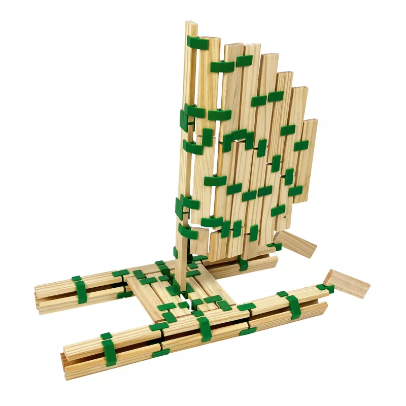 Holzbausteine, Konstruktionsspielzeug, Holzholz, Grün, Stäbchenbauspiel