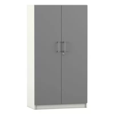 Wardrobe, Doppeltürenschrank, Grau, Metallgriffe, Aufbewahrungsschrank