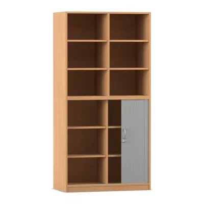 Bücherregal, Schrankboden, Holzregal, Regal mit Türen, Offenes Regal