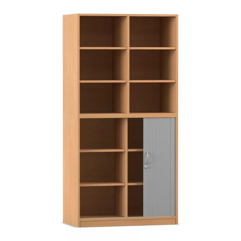 Bücherregal, Schrankboden, Holzregal, Regal mit Türen, Offenes Regal