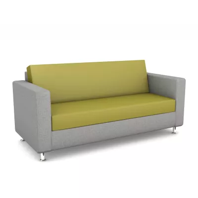 Sofa, Grau, Geometrischer Stil, Stoffbezug, Zweisitzer