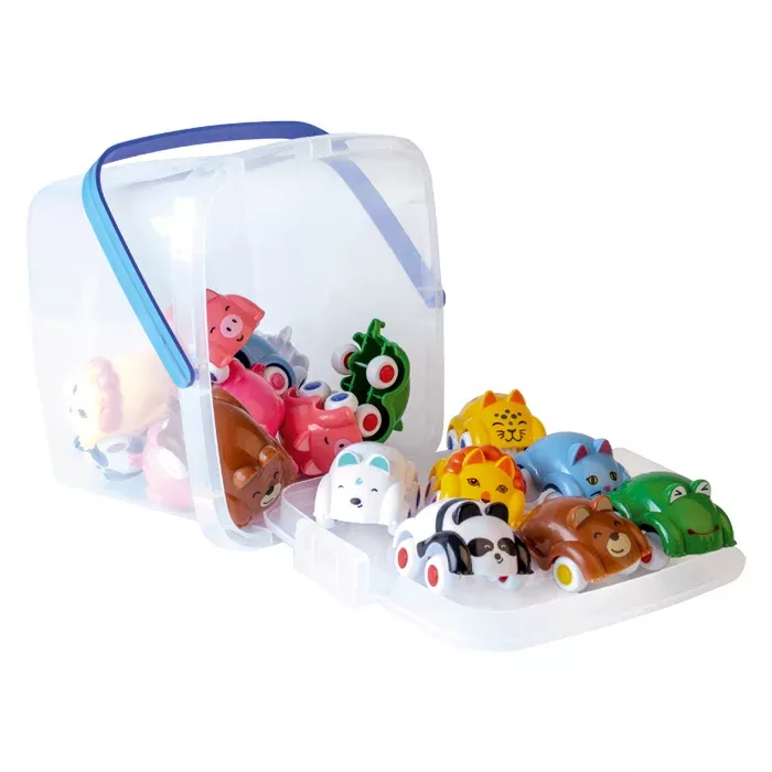 Kinder-Spielzeug, Tierformen, Fahrzeugtiere, Bauernhoffarben, Aufbewahrungsbox