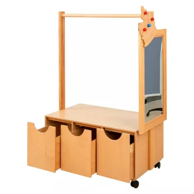Holz, Kaufladen, Spiegel, Rollentisch, Aufbewahrung