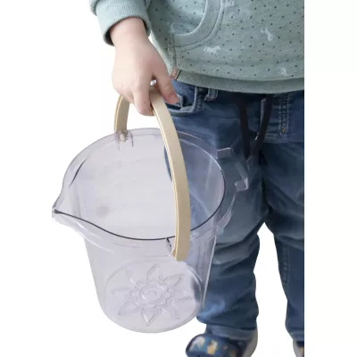Kinderbecher, Trinkbecher, Transparent, Pinguinmuster, Holzgriff