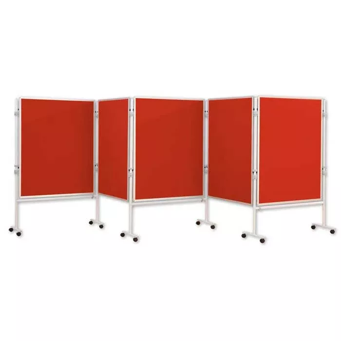 Trennwand, Mobiler Raumteiler, Rot, Metallrahmen, Rollbare Struktur