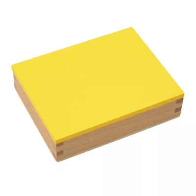 Holzbox, gelbe Deckel, rechteckige Box, ohne Verschluss, Näh-/Bastelbox