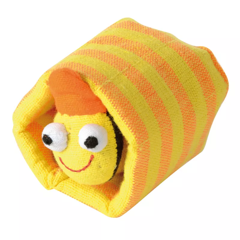sock-sock, beanie, fleece, gelb, lacheln
