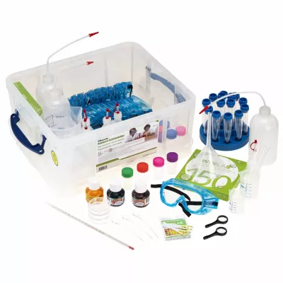 Laborpaket, Wissenschaftsset, Laborausrüstung, Reagenzgläser, Sicherheitsschutzbrille