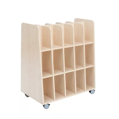 Regalwagen, Schuhregal, Holzregal, mit Rollen, Mehrfachfächer
