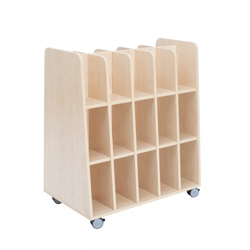 Regalwagen, Schuhregal, Holzregal, mit Rollen, Mehrfachfächer