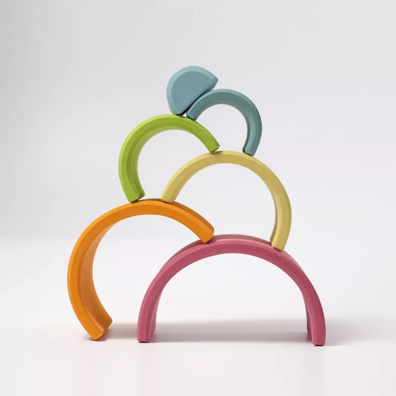 holzspielzeug, bögen, bunte farben, kinderspielzeug, architekturspielzeug