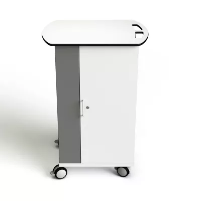Kunststoffschrank, Mobile Aufbewahrung, Rollbarer Unterschrank, Schrank mit Rollen, weiß/grau