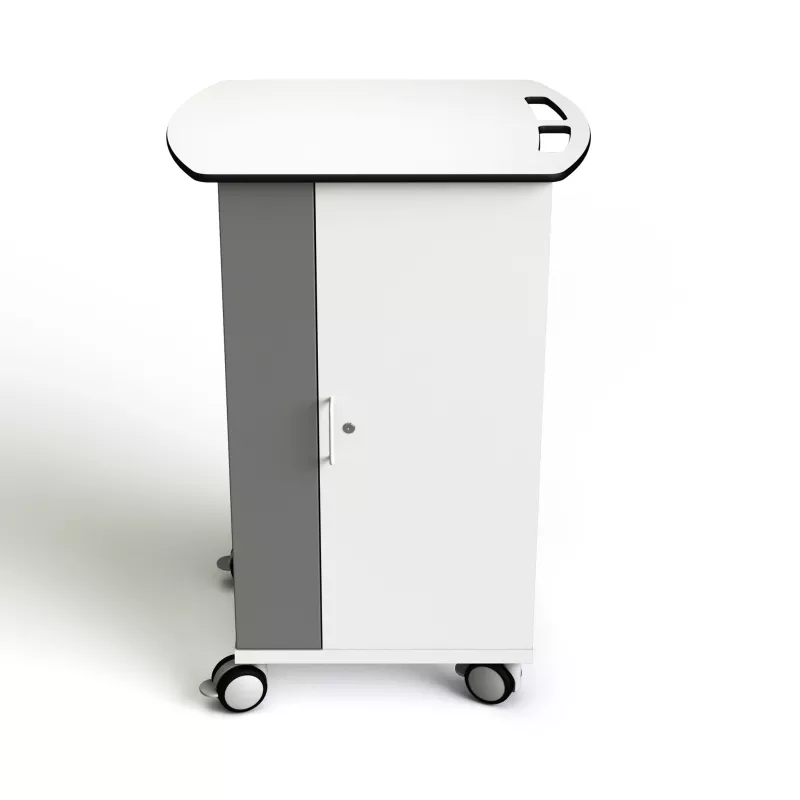 Kunststoffschrank, Mobile Aufbewahrung, Rollbarer Unterschrank, Schrank mit Rollen, weiß/grau