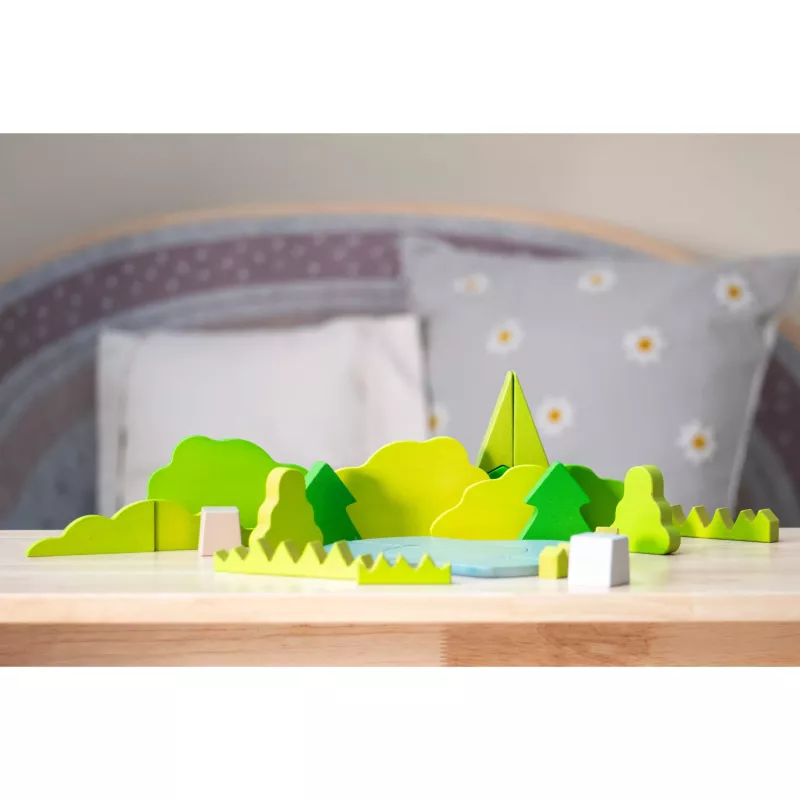 Holzspielzeug, Landschaft, Puzzlespiel, Grün, Kinderzimmerdeko