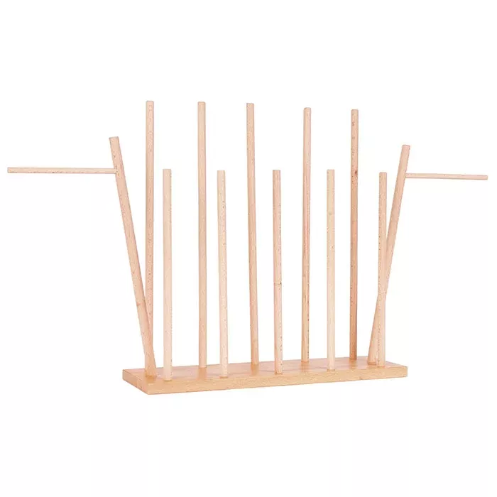 Holzständer, Stifthalter, Rührstab-Halter, 14-Stäbe, Naturholz