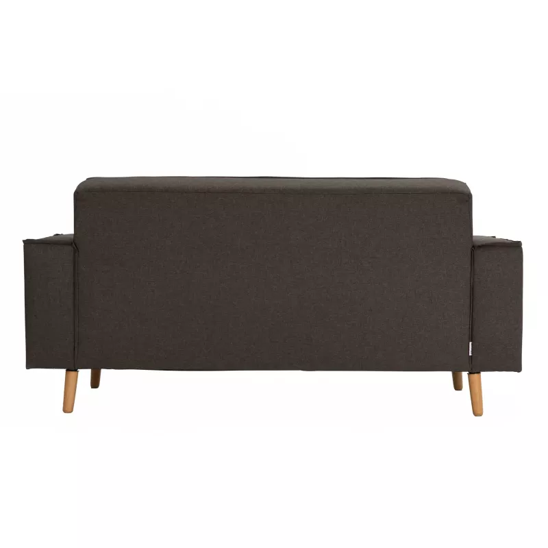 Sofa, Garnitur, Stoffbezug, Holzbeine, Dunkelgrau