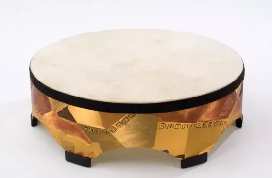 Trommel, Bassdrum, Tambour, Handtrommel, Goldfolie Dekor