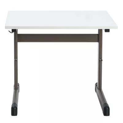 Schreibtisch, Klapptisch, Metallbeine, weiße Tischplatte, Tisch mit Rollen