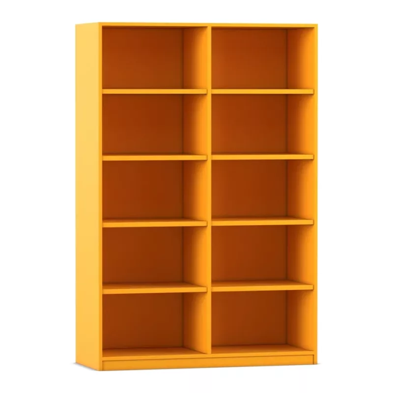 Regal, Bücherregal, Offenes Regal, Gelb, Regal mit Fächer