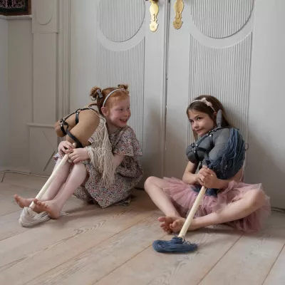 Puppenmop, Spielmohrrücker, Holzmop, Jungen Mädchen Spielzeug, Kleid
