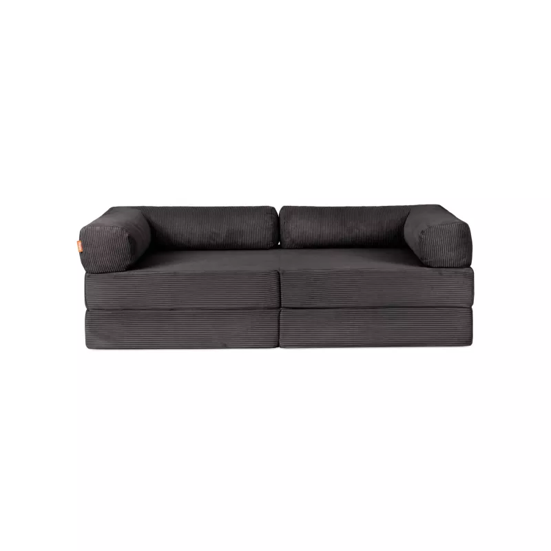 Sofa, Zweisitzer, Rippenstruktur, Stoff, Grau
