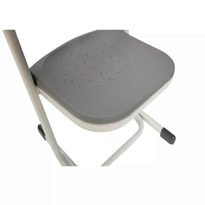 stuhl, sitzfläche, gummifüße, metallic, grau