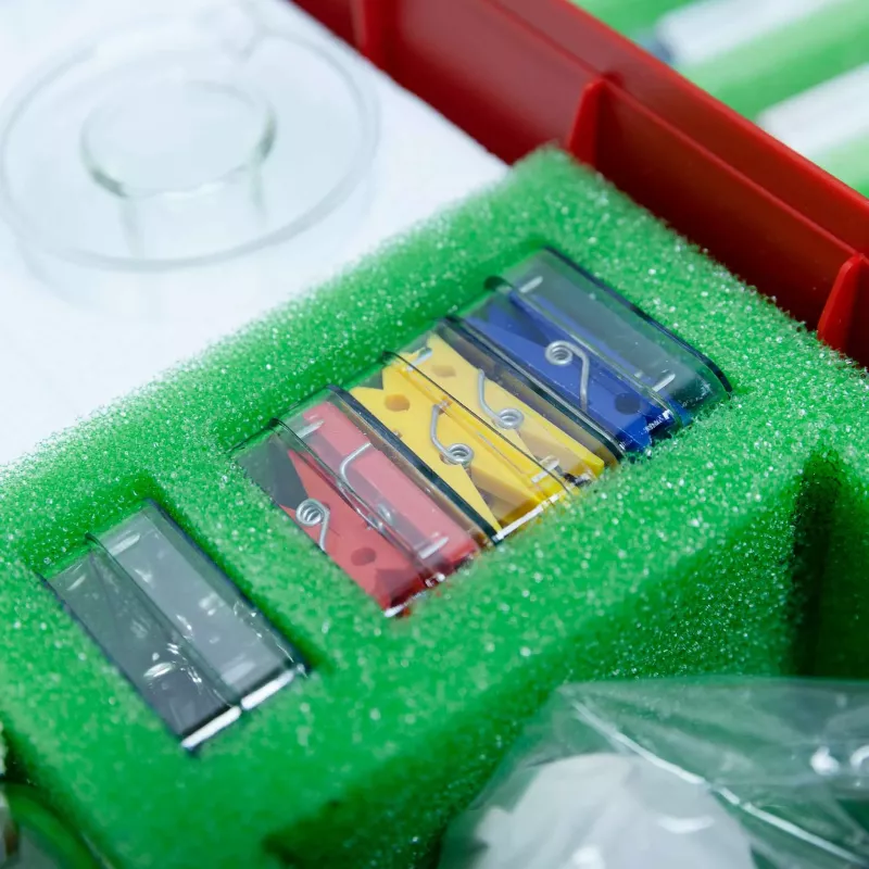 Klebeblatt, Klarer Kunststoff, Farben, Sicherheitsclip, Bunte Clips