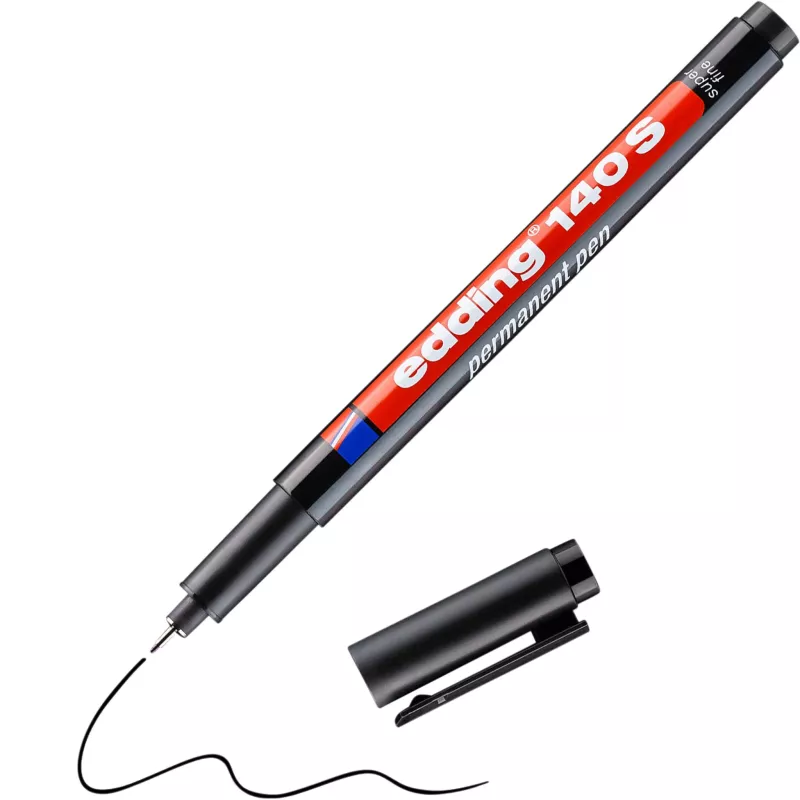 Permanentmarker, Schwarz, Feine Spitze, Mit Kappe