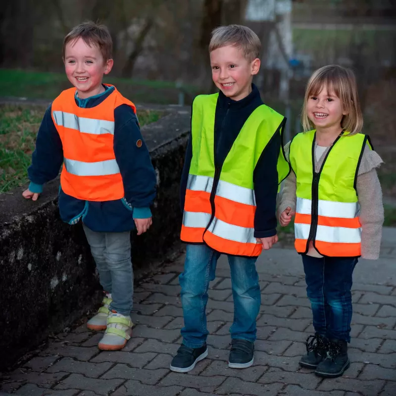 Schulwegweste, Reflektivweste, Hi-Vis, Kinderweste, Orange/Neon