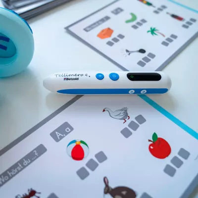 Lesestift, Lernspielzeug, Weiß-Blau, Display, Sprachlernspiel