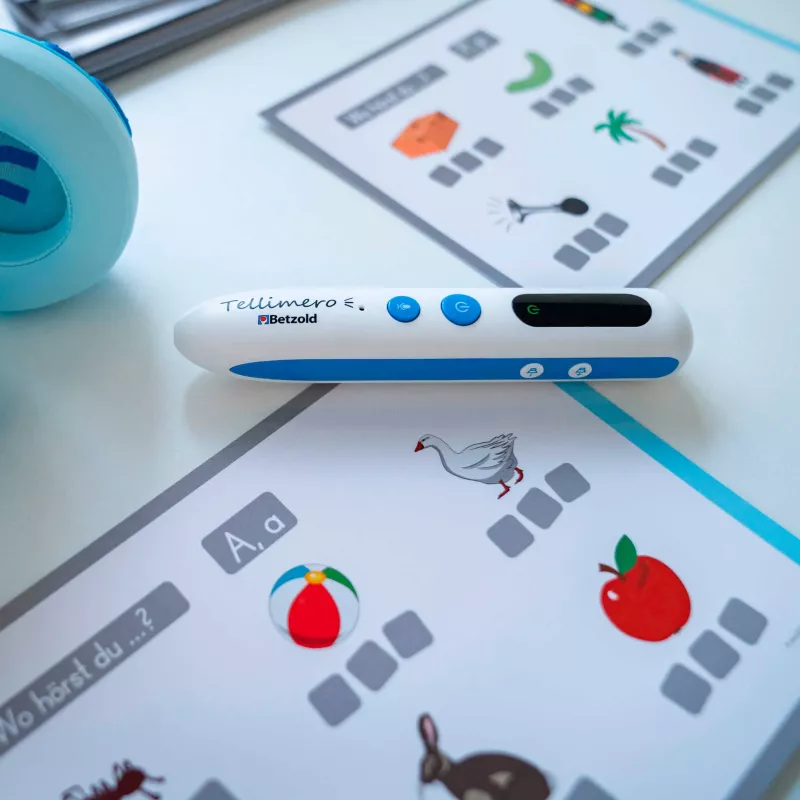 Lesestift, Lernspielzeug, Weiß-Blau, Display, Sprachlernspiel