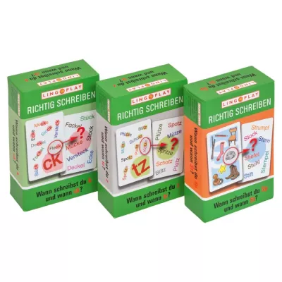 Schreibspiel, Wortspiel, Lernspiel, Grün, Kleines Kartenspiel