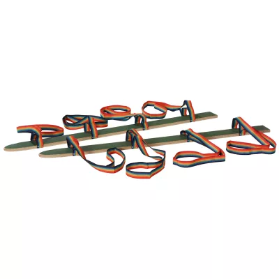 Gummimatte, Kletterseil, Ringschlaufen, Rainbow-Straps, Slalom-Schnüre